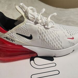 Nike Air Max 270 White and Red Sneakers